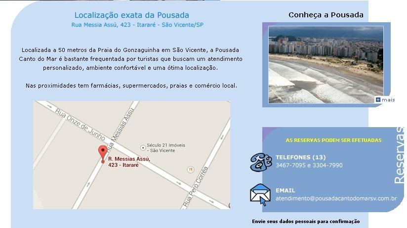 Pousada Canto Do Mar São Vicente Esterno foto